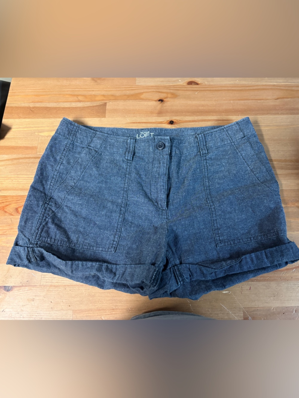 LOFT Charcoal Rolled-Hem High-Waist Women's Shorts